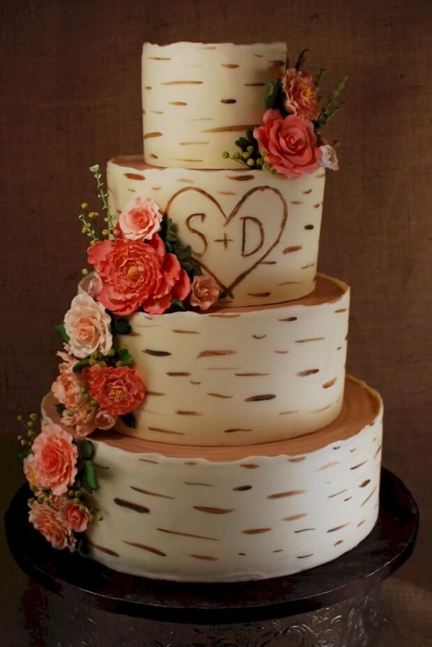 13 Best Wood Effect Cake Recipes and Ideas - Wood Effect Cake, Wood Effect, Wedding Cake, rustic wedding decoration, cake ideas