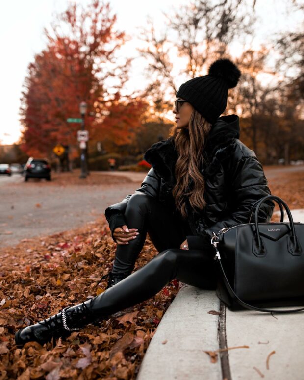 13 Fall Leather-Pants Outfits That Are So Chic (Part 1) - leather pants outfit ideas, how to style leather pants, Fall Leather-Pants Outfits