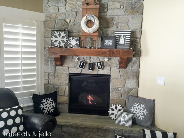 Winter Fireplace Mantel Decorating Ideas - winter mantel, Winter Fireplace Mantel Decorating Ideas, Winter Fireplace Mantel, Mantel Decorating Ideas