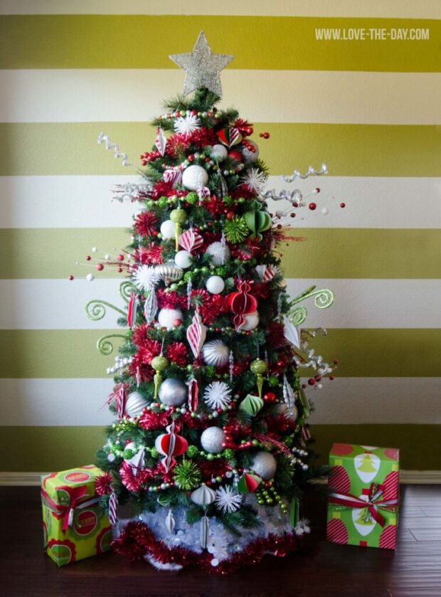 13 Unique Christmas Tree Ideas for The Best Holiday Celebration - unique christmas tree, Christmas Tree Ideas, Christmas Tree Decorating Ideas, Christmas tree