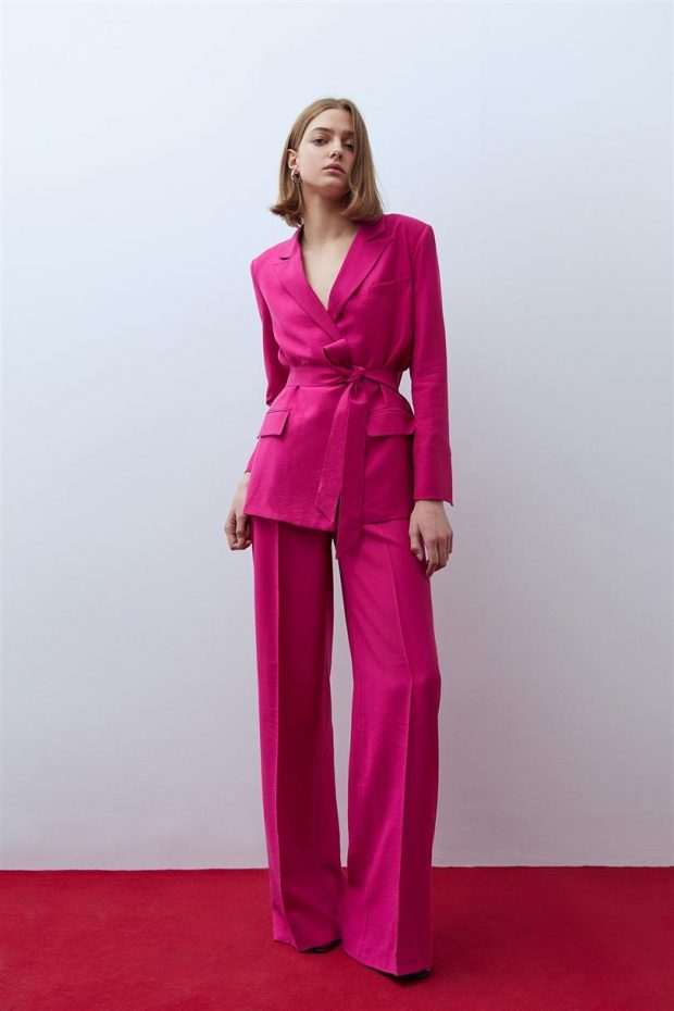 The Best Guest Look This Fuchsia Jacket Suit