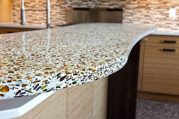 How to Make Recycled Glass Countertops For Your Kitchen? - kitchen, interior design, glass, countertop