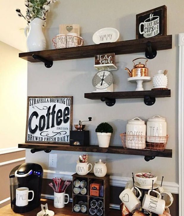 Coffee Station Ideas for Your Kitchen - kitchen, coffee station