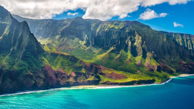 View on Napali Coast on Kauai island on Hawaii