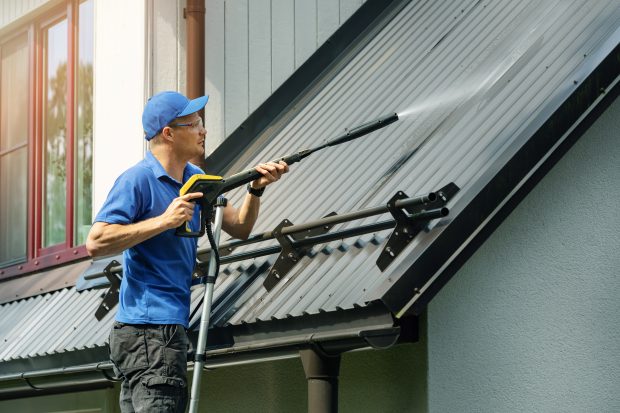 6 Signs Your Home Needs Intensive Exterior Cleaning - unkempt roof, patio, maintenace, filthy deck, exterior looks dirty, exterior, clogged gutters, cleaning, bugs and insects