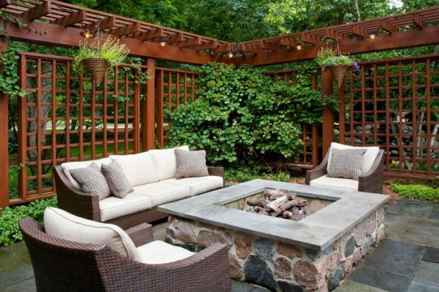 How to Enjoy More Privacy in Your Backyard - shed, private, outdoors, neighbors, moving, lattice, fountain, climbing plants
