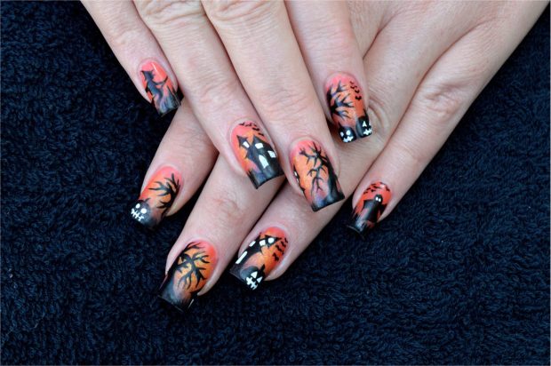 Enchanting Halloween Nail Art Ideas : Bat, Pumpkin, Ghost Green & Purple  Nails I Take You, Wedding Readings, Wedding Ideas, Wedding Dresses