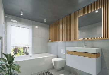 How To Combine Modern And Traditional In A Bathroom Setting - wooden floors, wallpaper, interior design, bathroom