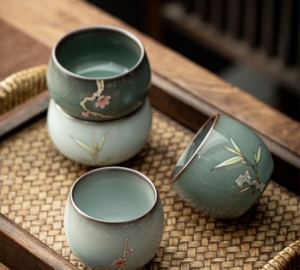 Kombucha Style Ceramic Tea Cups for a Unique Drinking Experience - traditional chinese tea cups, tea cups, kombucha-style tea cups, Kombucha-style ceramic tea cups, ceramic tea cups