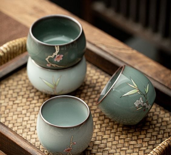 Kombucha Style Ceramic Tea Cups for a Unique Drinking Experience - traditional chinese tea cups, tea cups, kombucha-style tea cups, Kombucha-style ceramic tea cups, ceramic tea cups