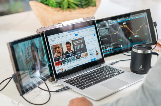 Using a Triple Monitor Laptop Setup for Online Teaching and Tutoring - Triple Monitor Laptop, monitor, laptop, extended monitor