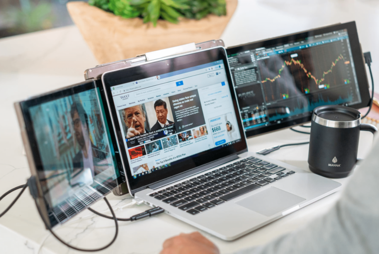 Using a Triple Monitor Laptop Setup for Online Teaching and Tutoring - Triple Monitor Laptop, monitor, laptop, extended monitor